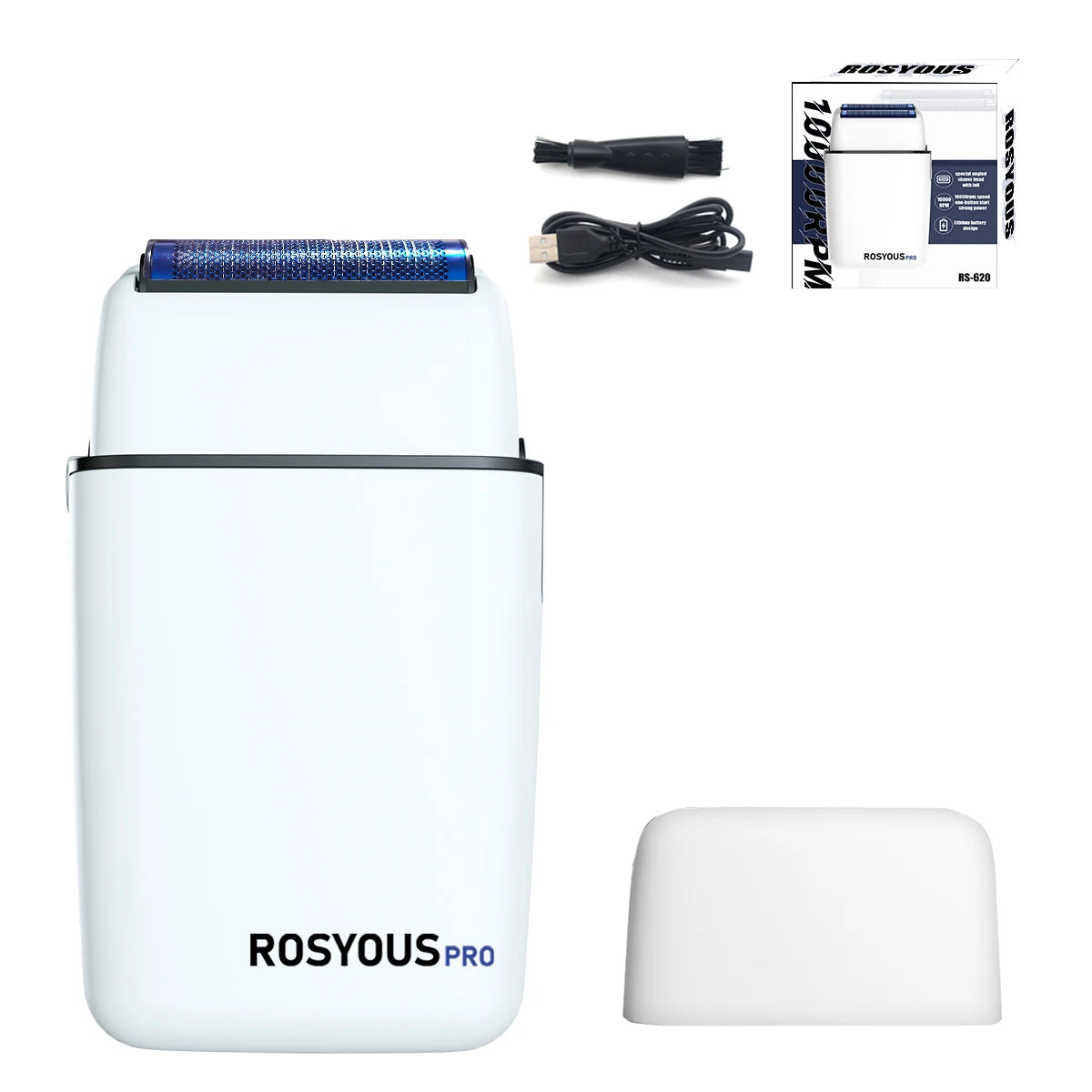 ROSYOUS RSpro-202 Hair Trimmer for Men DLC Blade T-Blade 8000RPM Brushless Motor with Base Charger 2000mAh Men's Barber Machine