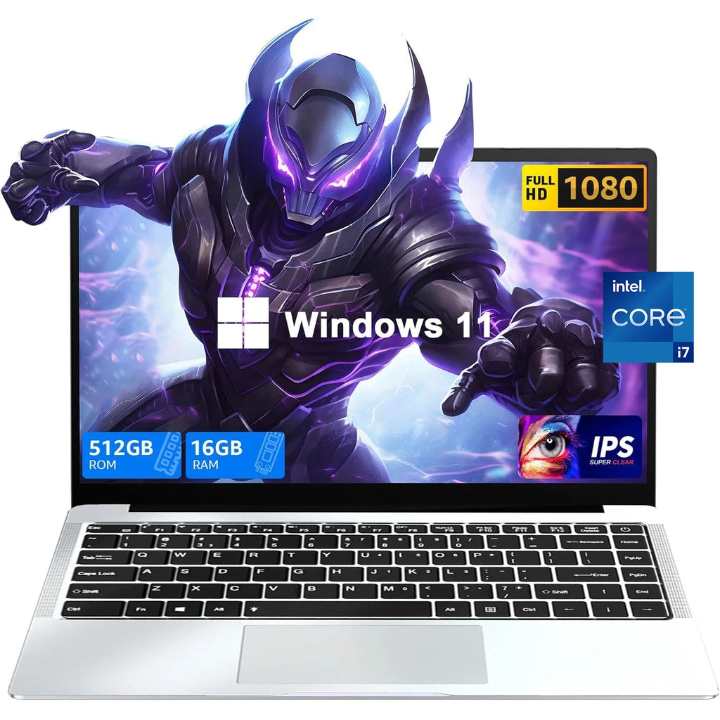 NEW 14.1 inch Portable Laptop 12GB 2TB Intel Core i7 9850H Windows 11 Gaming Computer PC Gamer office Notebook 1920*1080 HD 4K