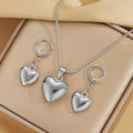 Two-piece heart-shaped necklace jewelry set - Heart pendant necklace and earring set, perfect for women's daily wear or parties.