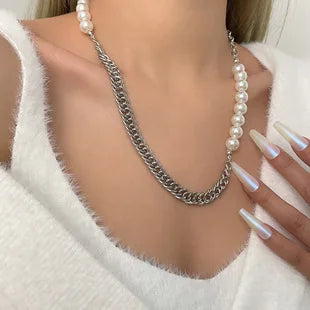 Minimalist Pearl Heart Butterfly Pendnat Clavicle Chain Women Temperament Elegant Jewelry Gifts For Her