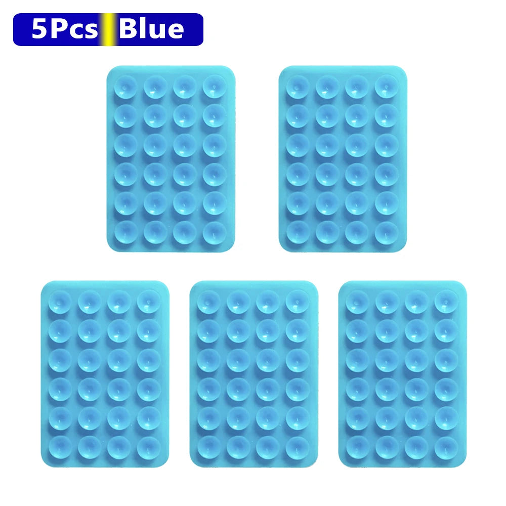 ANKNDO 3/5PCS Back Sticker Suction Cup Phone Holder Silicone Cup Mat Smartphone Wall Stand for Glass Ceramic Tiles Smooth Walls