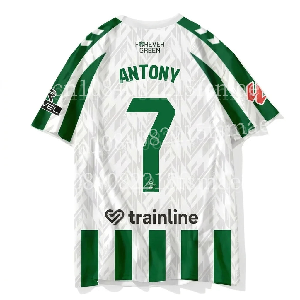 2026 Men Green White Striped Soccer Jersey Short Sleeve Quick Dry Football Shirt Breathable Sports T-shirt Team Training Uniform