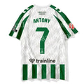 2026 Men Green White Striped Soccer Jersey Short Sleeve Quick Dry Football Shirt Breathable Sports T-shirt Team Training Uniform