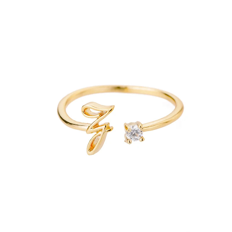 A-Z Initial Rings for Women Open Adjustable Stainless Steel Wedding Ring 2025 Trend Gold Color Couple Jewelry Accessories Gift