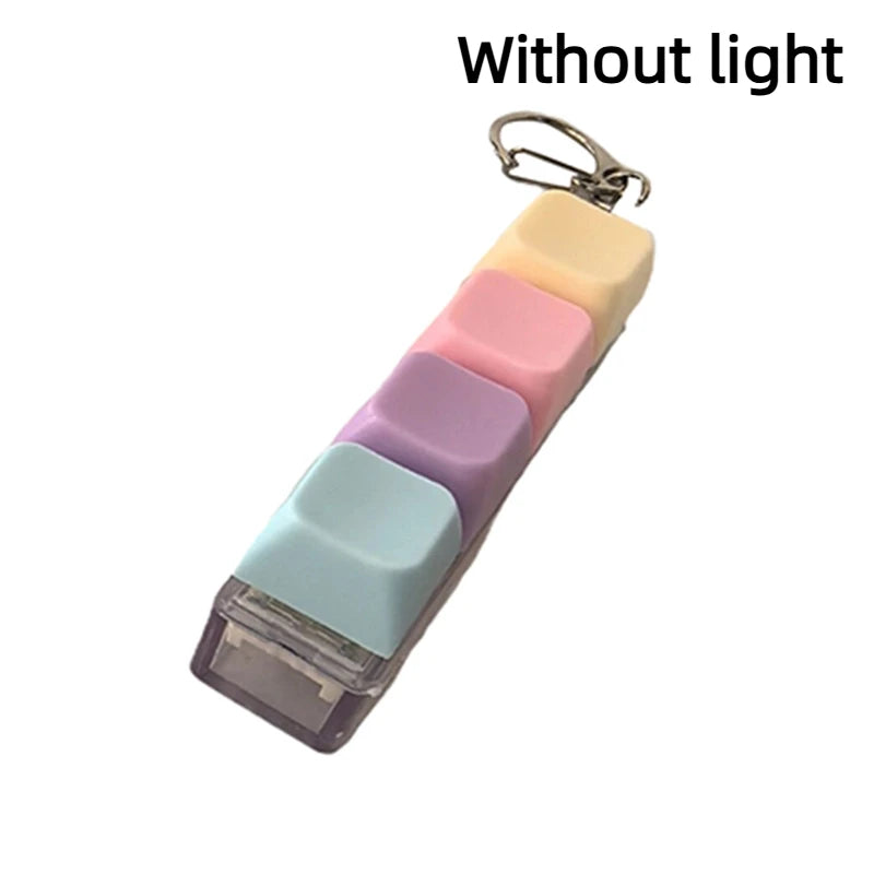 4/9 Keys Mechanical Keyboard Axis Tester LED Keyboard Key Toy Stress Relief DIY Button Keycap Fidget Keychain Toys Gift