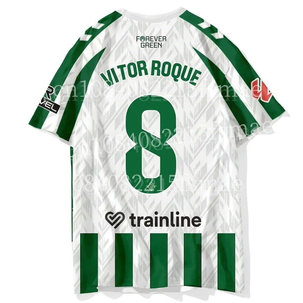 2026 Men Green White Striped Soccer Jersey Short Sleeve Quick Dry Football Shirt Breathable Sports T-shirt Team Training Uniform