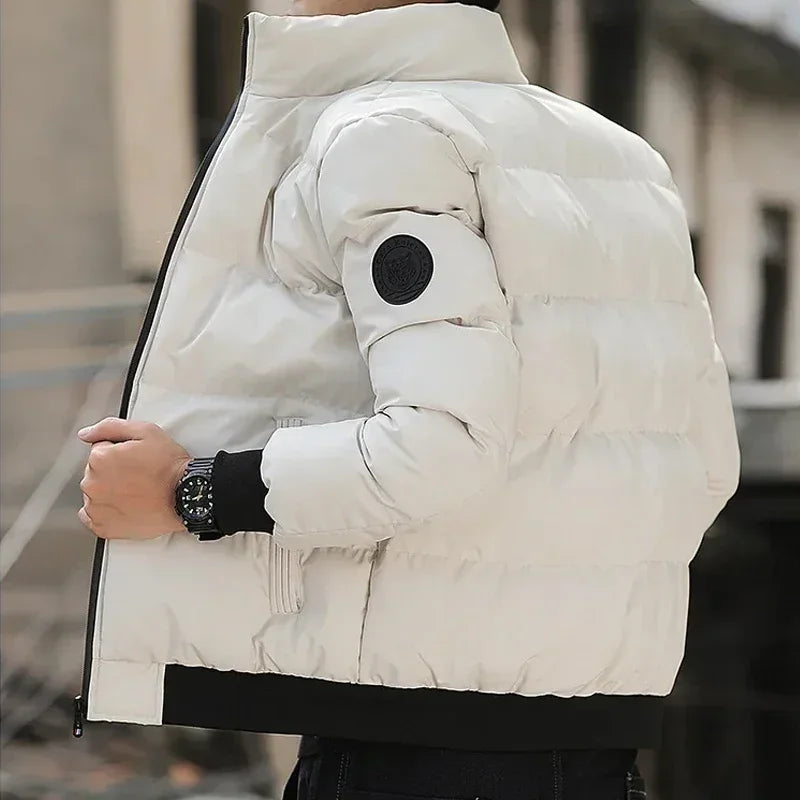 Men's cotton warm jacket - 2025 winter fashion trend - Short warm men's jacket - Thick and casual warm jacket - Men's trench coa