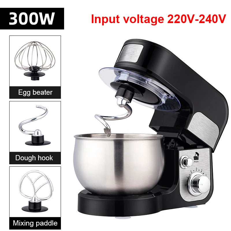 3/3.5L Bowl Stand Mixer Electric Chef Machine Flour Mixing Blender Food Processor Kneading Cake Bread Dough Whisk Eggs Beater EU