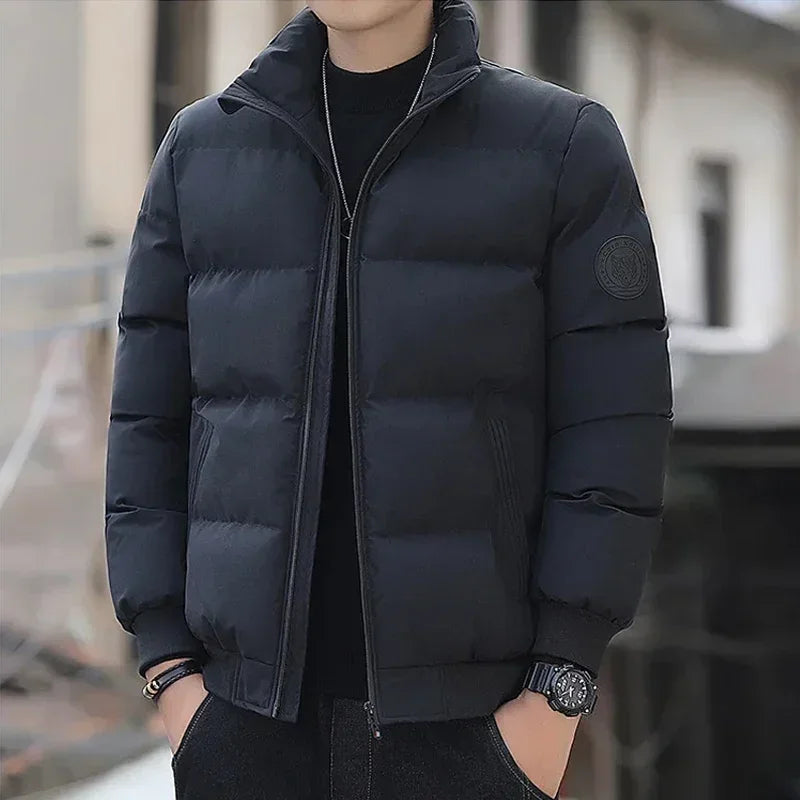 Men's cotton warm jacket - 2025 winter fashion trend - Short warm men's jacket - Thick and casual warm jacket - Men's trench coa
