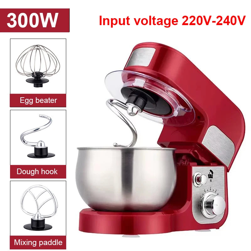 3/3.5L Bowl Stand Mixer Electric Chef Machine Flour Mixing Blender Food Processor Kneading Cake Bread Dough Whisk Eggs Beater EU