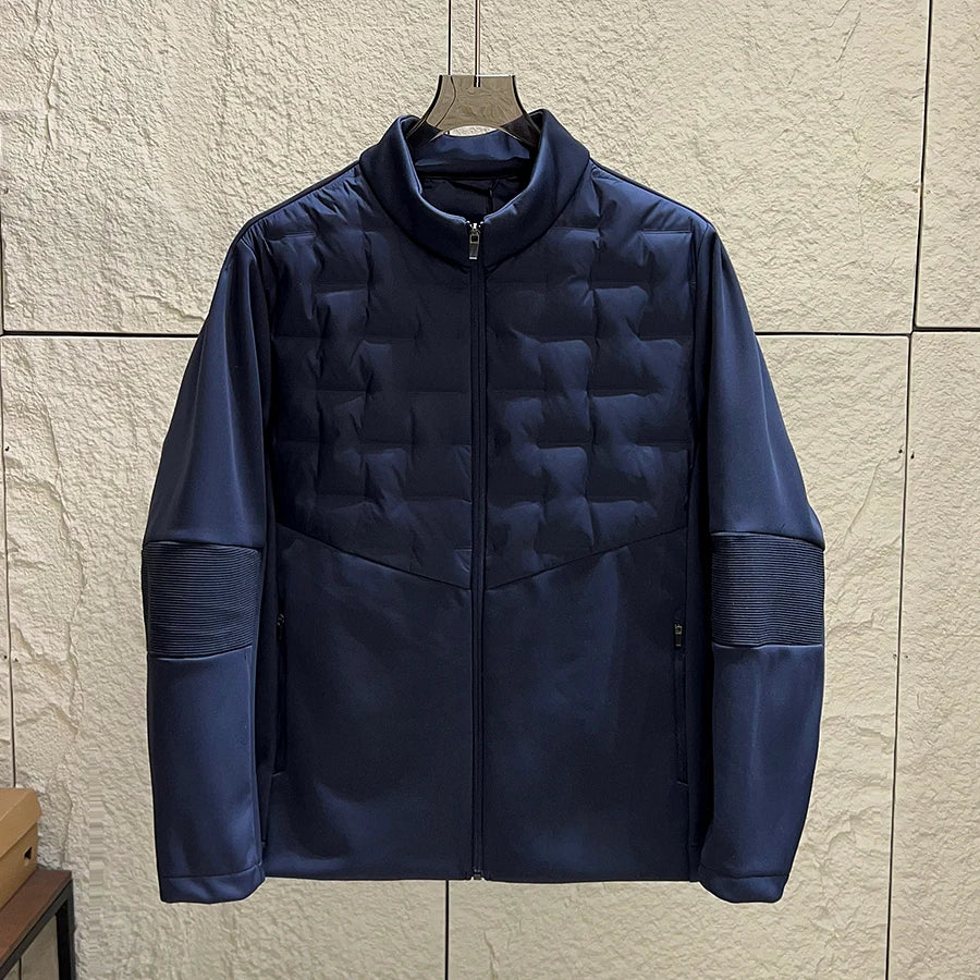 Men's Lightweight Outdoor down Jacket Stand Collar Filled Vest Casual Fashion Warm Windproof All-Match Winter Poly Fiber