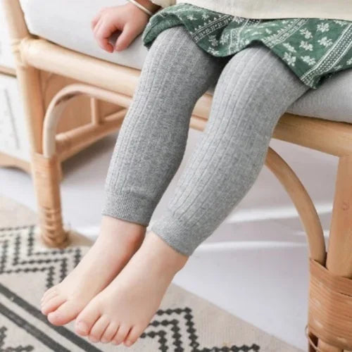 Kids Girl Knitted Pants Solid Leggings For Girls Tights Casual Children's Trousers Pantyhose For Girls Autumn Spring New