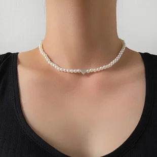Minimalist Pearl Heart Butterfly Pendnat Clavicle Chain Women Temperament Elegant Jewelry Gifts For Her