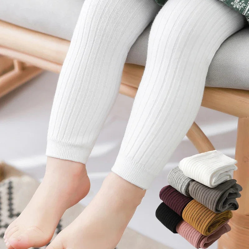 Kids Girl Knitted Pants Solid Leggings For Girls Tights Casual Children's Trousers Pantyhose For Girls Autumn Spring New