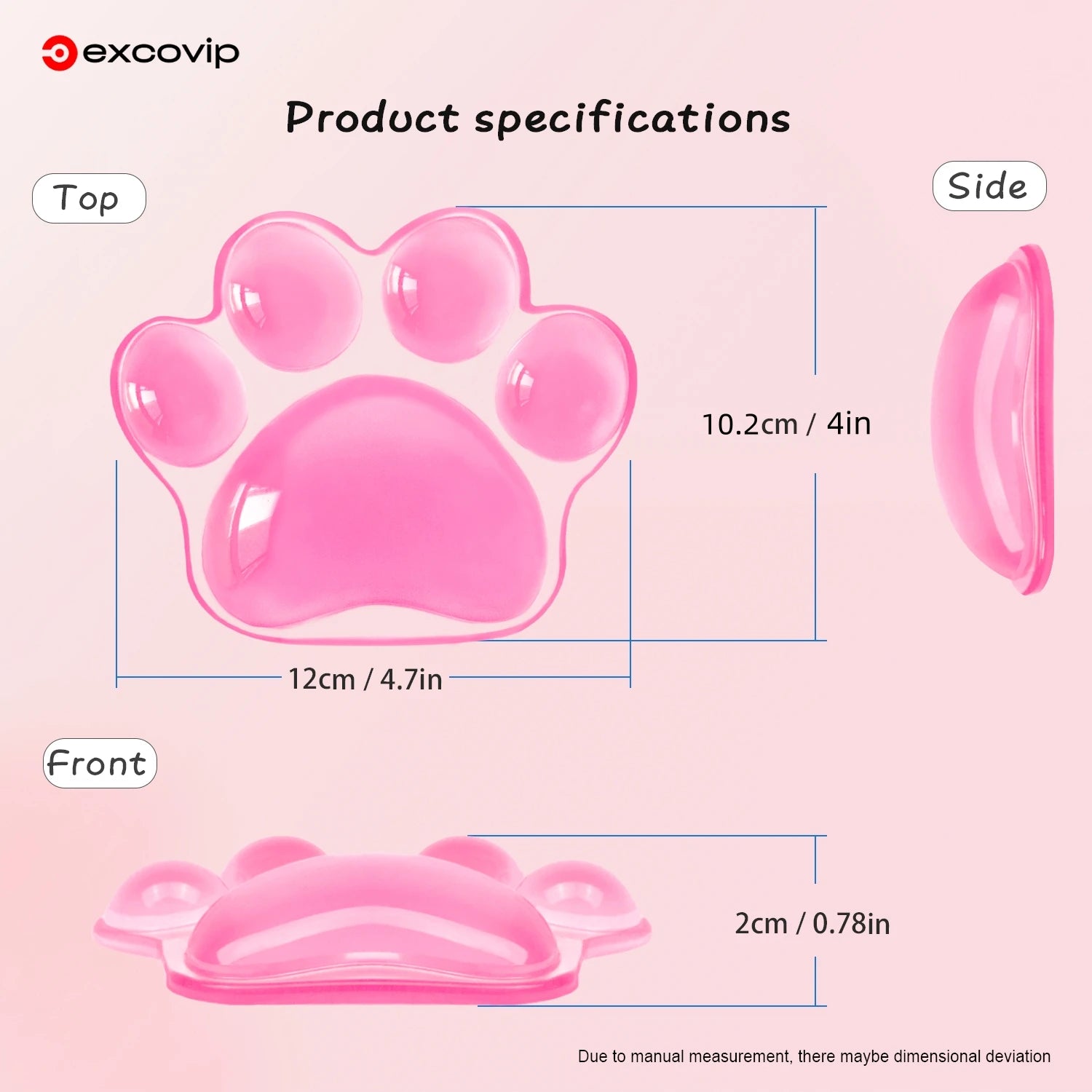 EXCO Silicone Mouse Wrist Rest Support Ergonomic Cat Paw Hand Pad Cushion Comfortable Soft for Gaming Office Computer Laptop