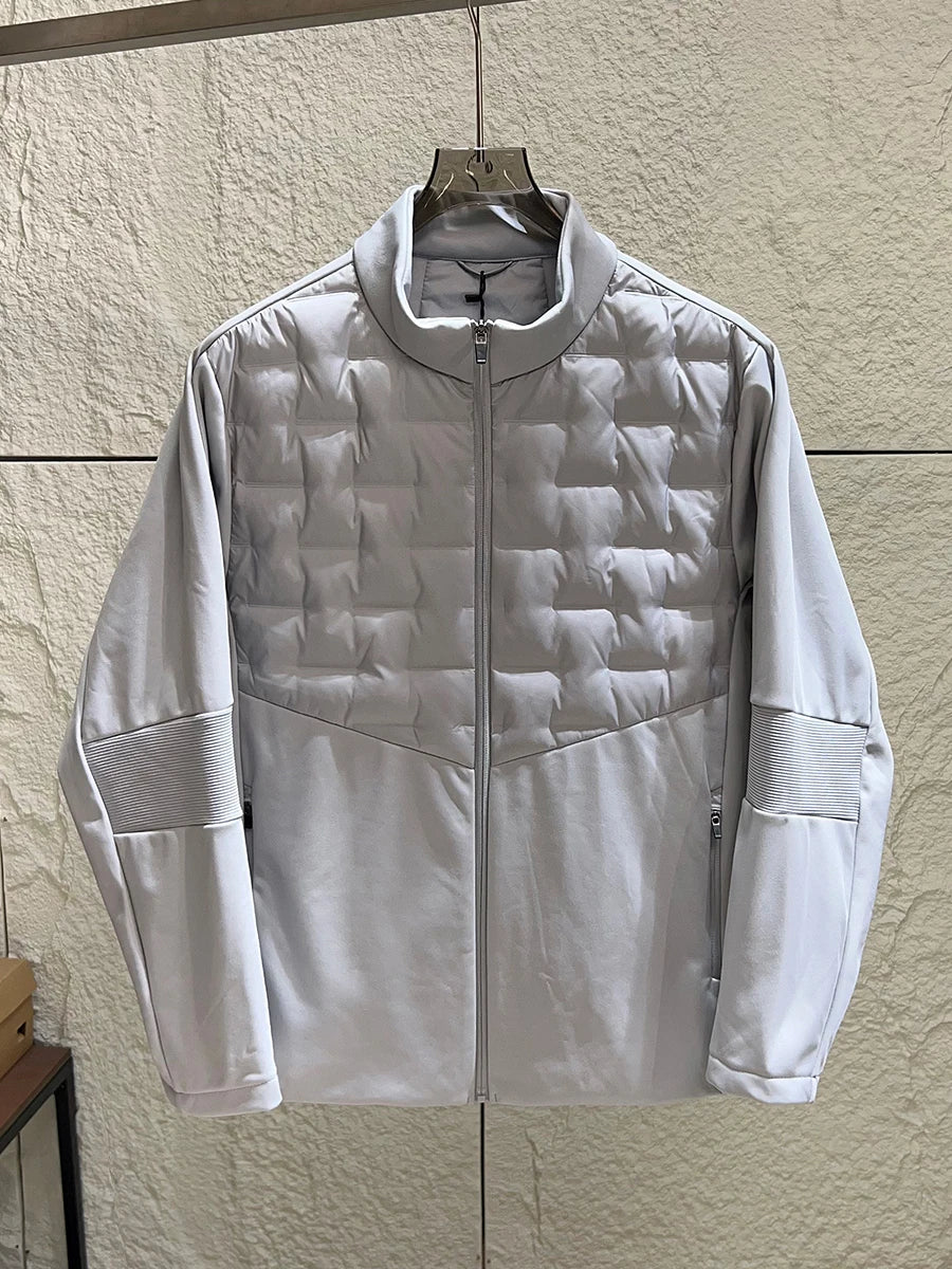Men's Lightweight Outdoor down Jacket Stand Collar Filled Vest Casual Fashion Warm Windproof All-Match Winter Poly Fiber