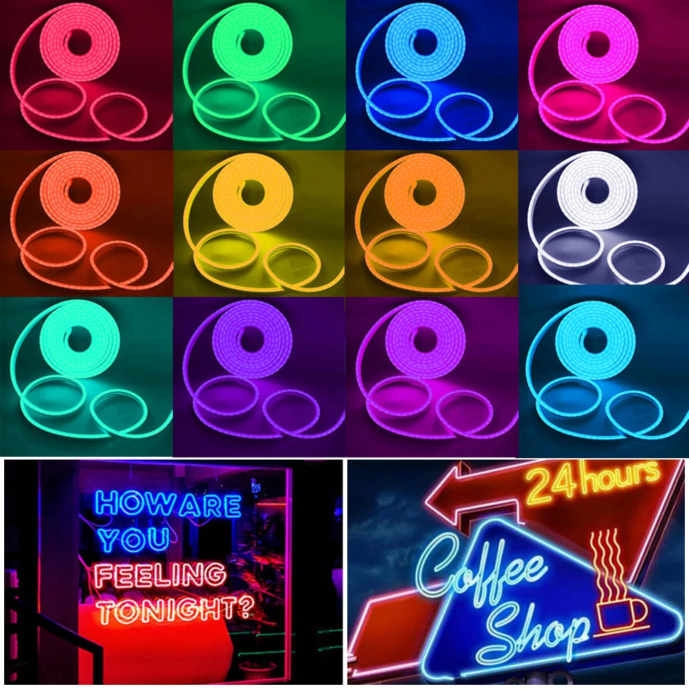 5V USB RGB Neon LED Strip Light 1M 2M 3M 4M 5M Waterproof LED Neon Strip With App and 44key Remote Control For Home Decor Lights