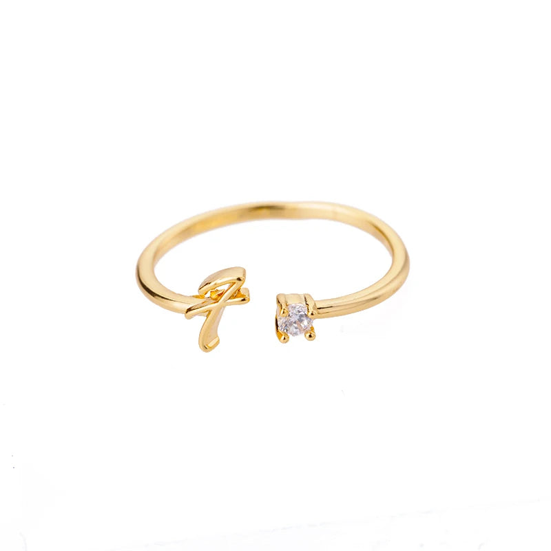 A-Z Initial Rings for Women Open Adjustable Stainless Steel Wedding Ring 2025 Trend Gold Color Couple Jewelry Accessories Gift