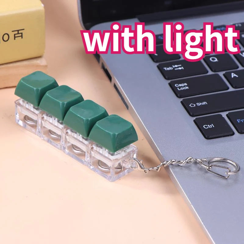 4/9 Keys Mechanical Keyboard Axis Tester LED Keyboard Key Toy Stress Relief DIY Button Keycap Fidget Keychain Toys Gift