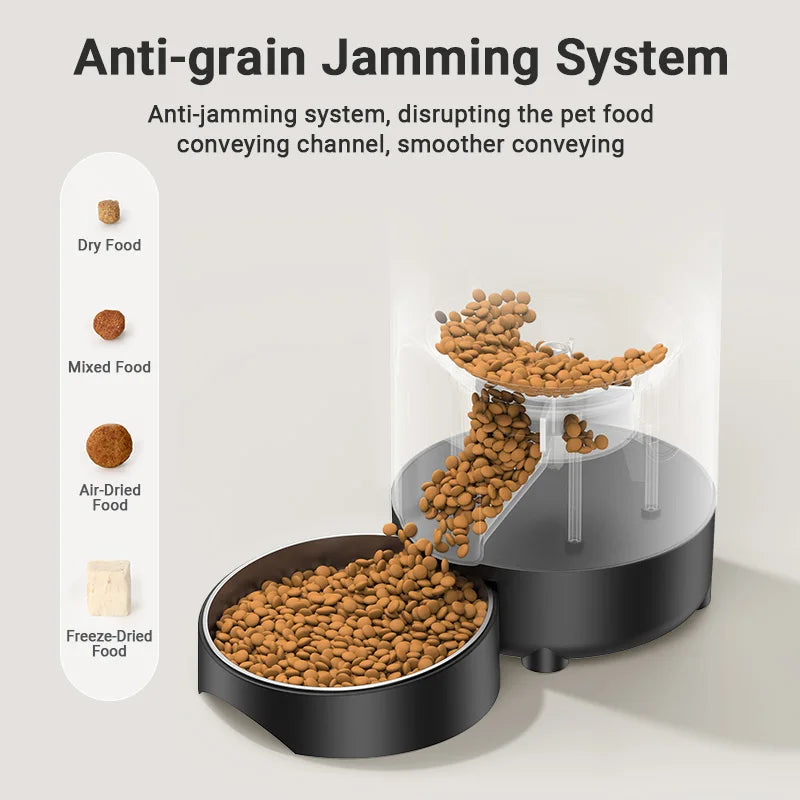 ROJECO Automatic Pet Feeder 2L Smart Cat Food Kibble Dispenser Button Version Smart Control Auto Dog Feeder For Cat Accessories